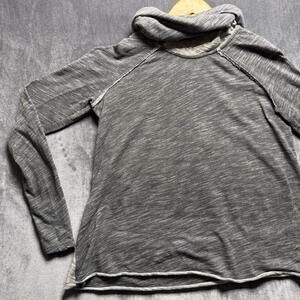 FP Beach Sweater Womens One Size Gray Cowl Neck Tunic Lightweight Long Sleeve